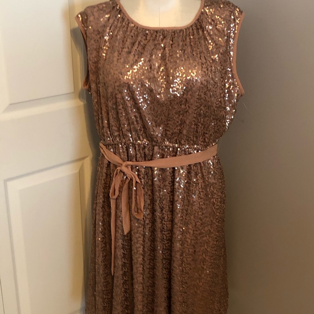 Lane Bryant Rose Gold Sequin Party Dress 18/20